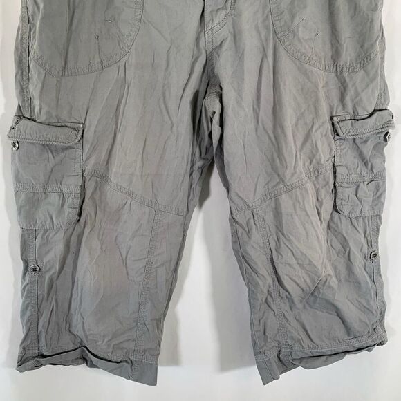 Kuhl Hiking Capri Women's 8 Grey Cargo Drawstring Nylon Blend Snap Zip - Picture 2 of 12